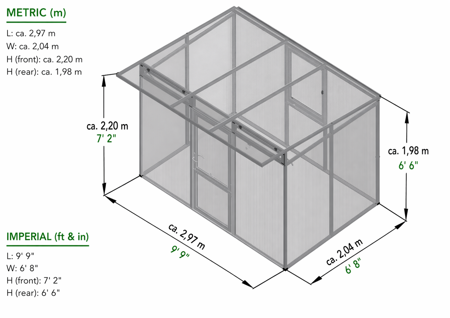 Exaco KGT Hoklartherm Santini II Greenhouse with 16 mm Triple-Wall Poly Insulation