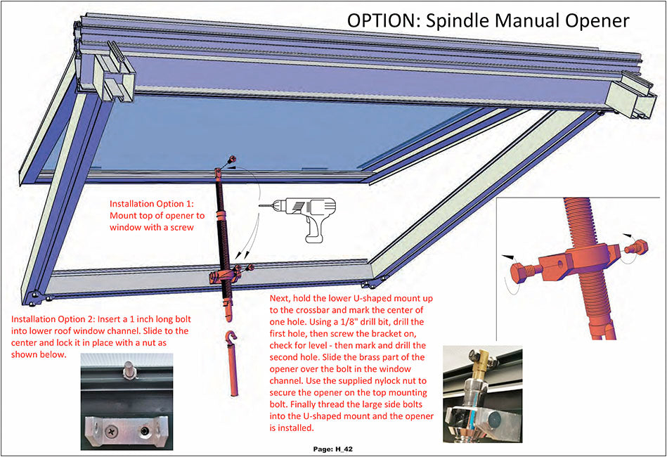 Exaco Janssens Spindle Roof Window Opener